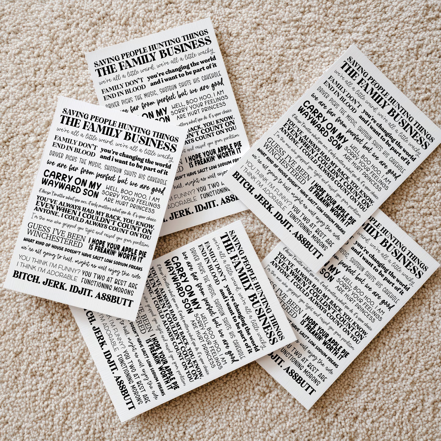 Supernatural Quotes Print