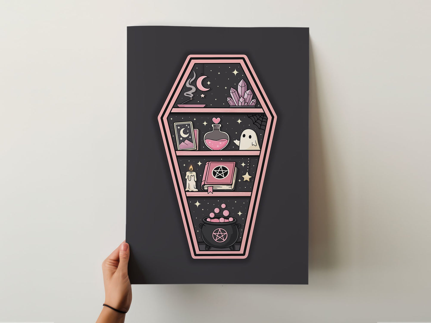 Witchy Bookshelf Print