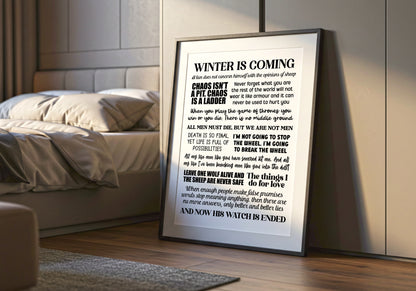 Game of Thrones Quotes Print