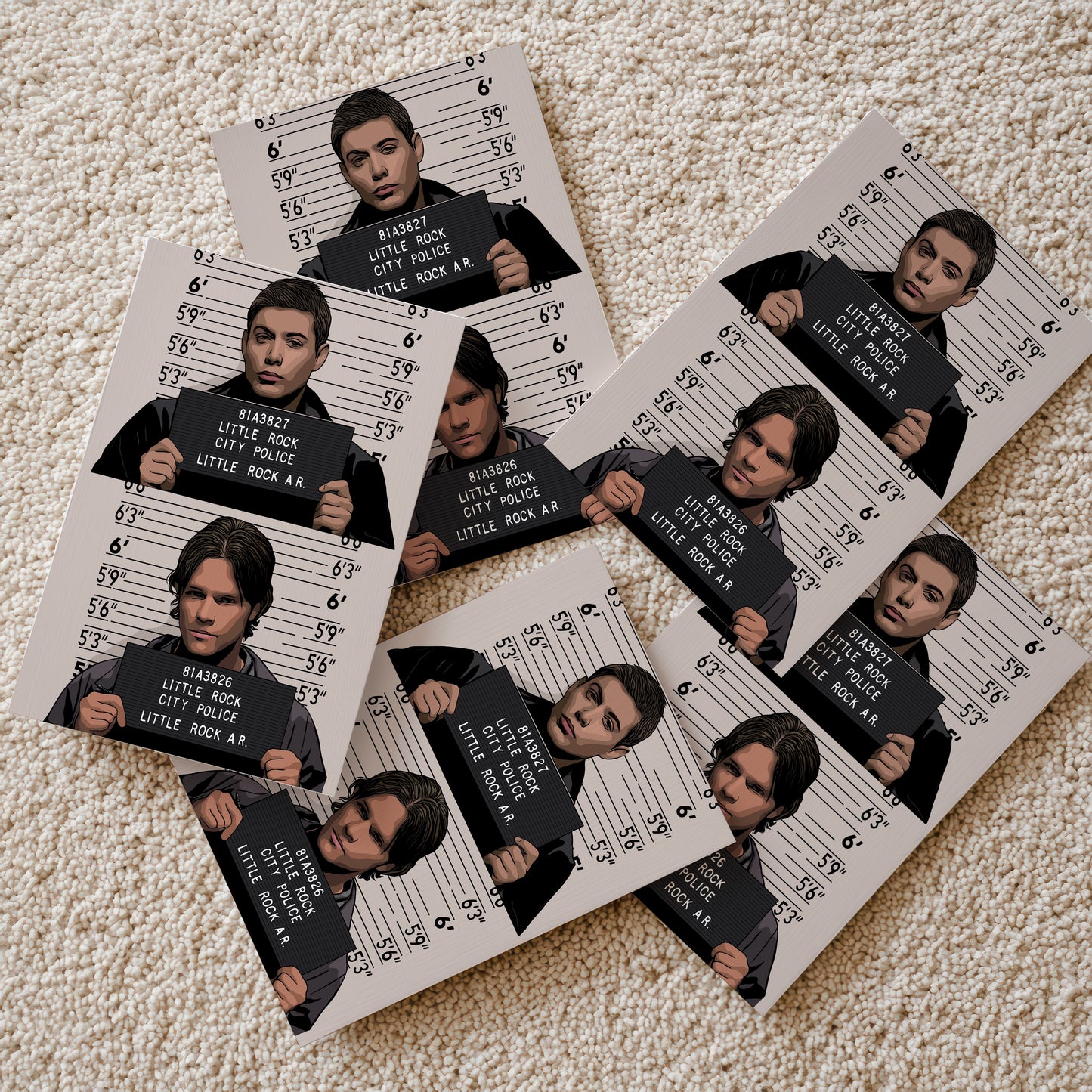 Supernatural - Sam and Dean Mugshots Print