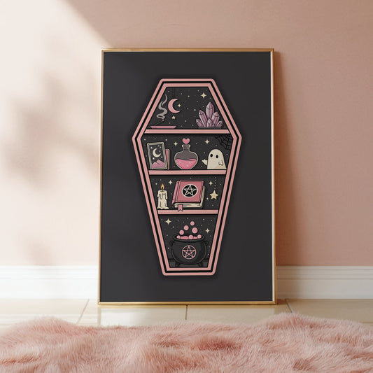 Witchy Bookshelf Print