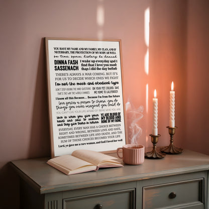 Outlander Quotes Print