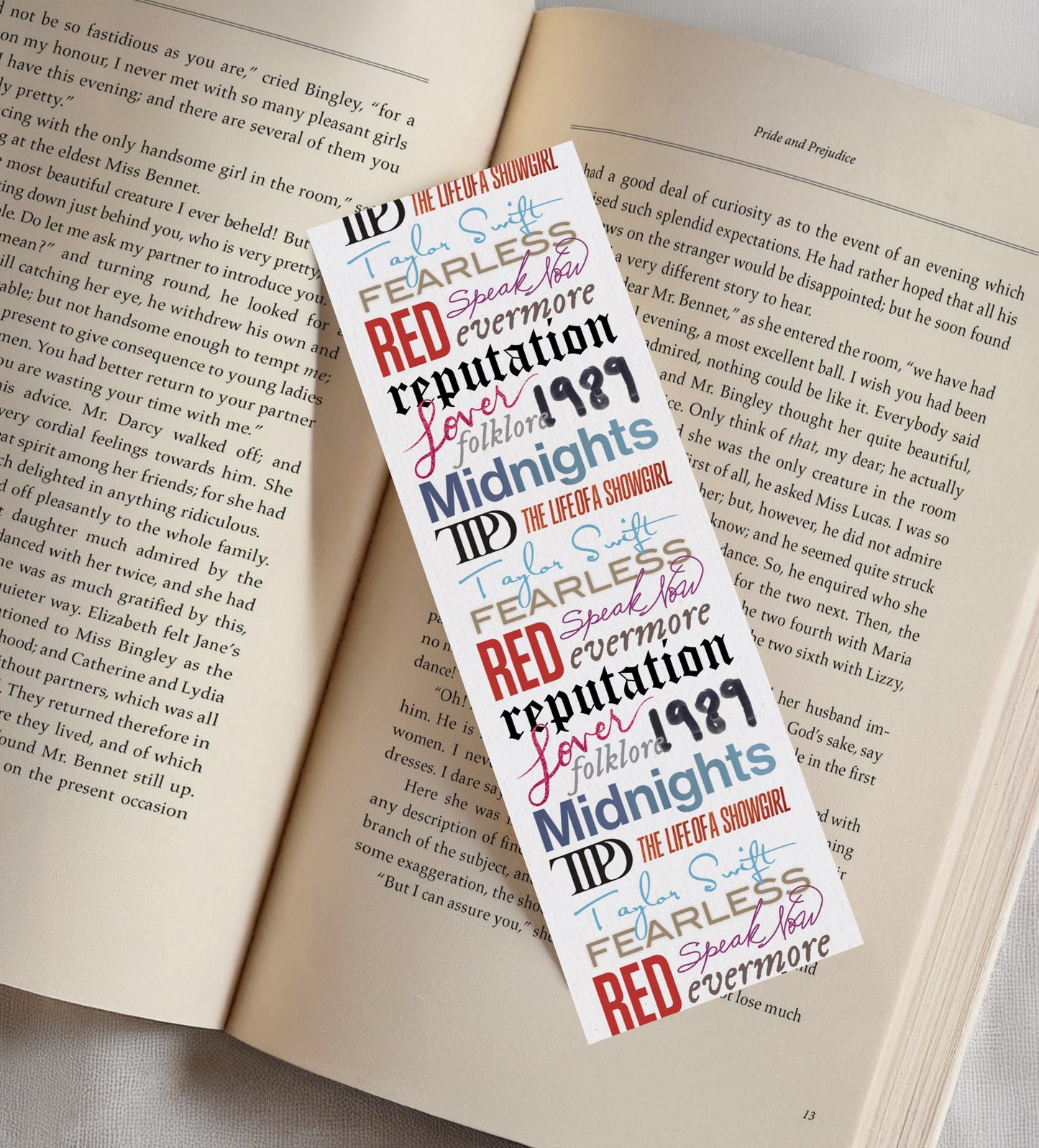 Taylor Swift Albums Bookmark
