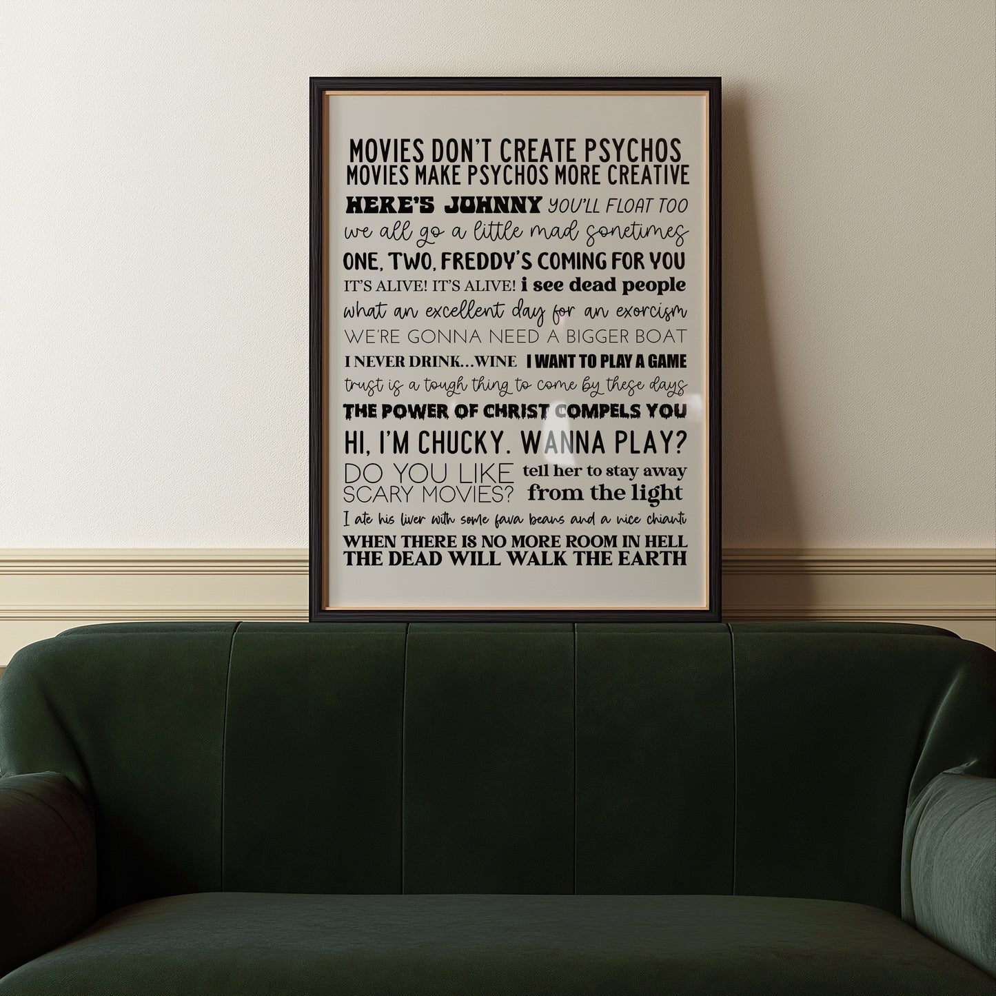 Iconic Horror Movie Quotes Print