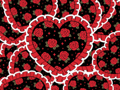 Gothic Rose Heart Sticker