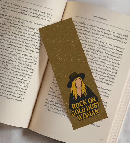 Rock on Gold Woman Bookmark