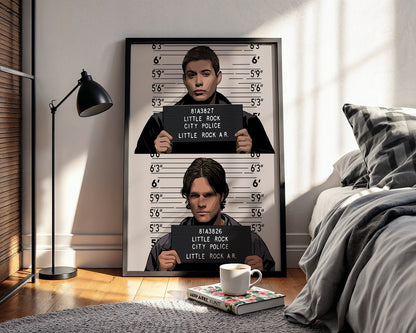 Supernatural - Sam and Dean Mugshots Print