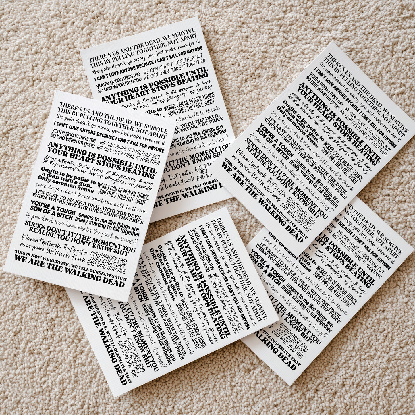 The Walking Dead Quotes Print