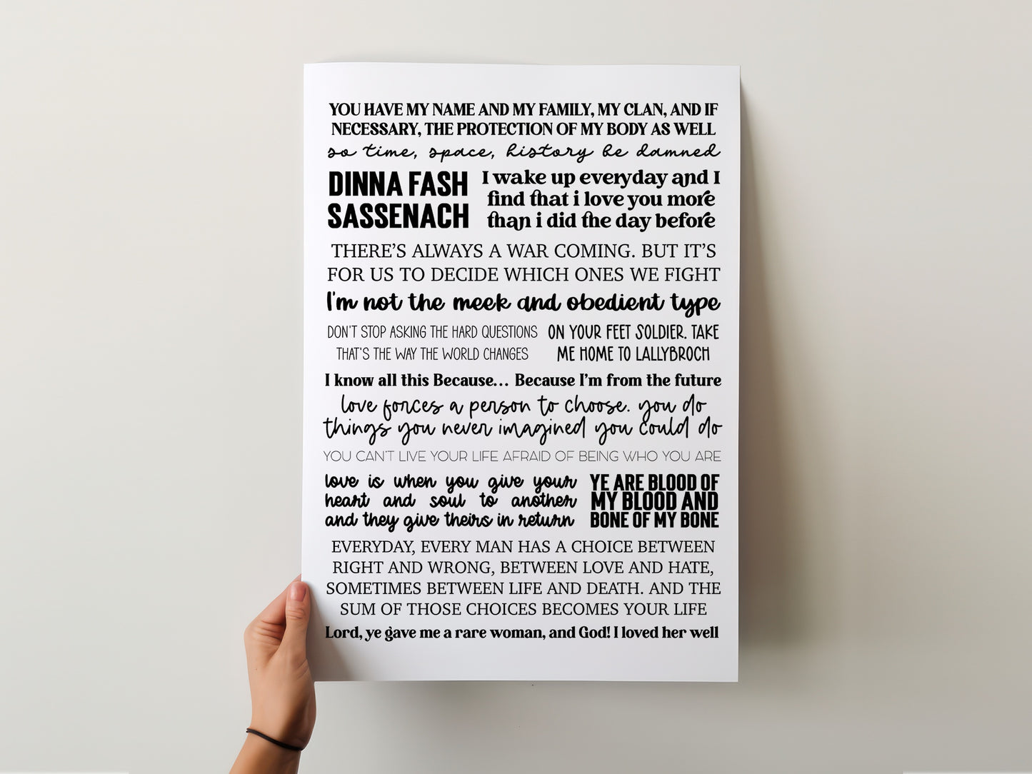 Outlander Quotes Print