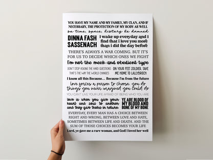 Outlander Quotes Print