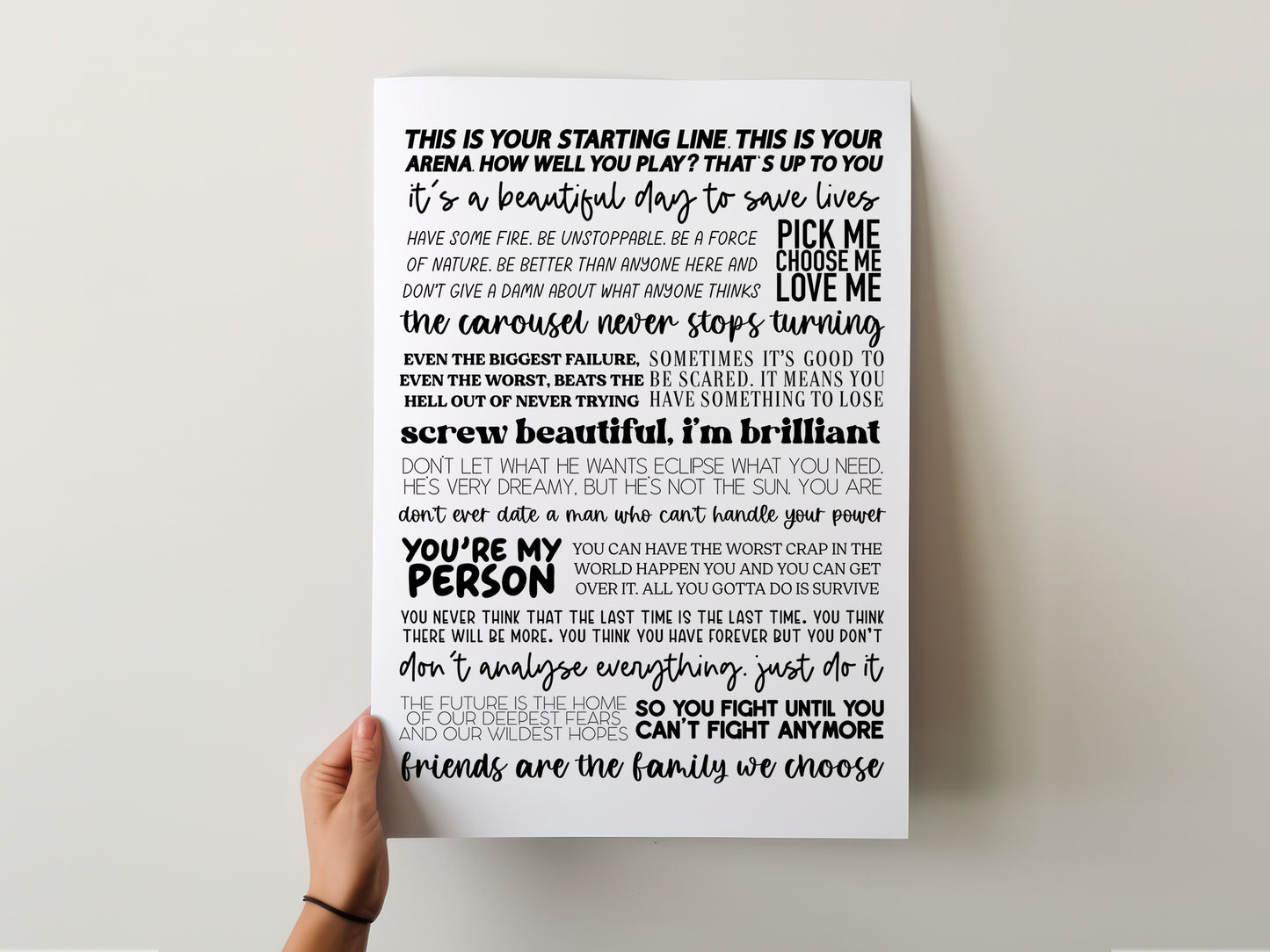 Greys Anatomy Quotes Print