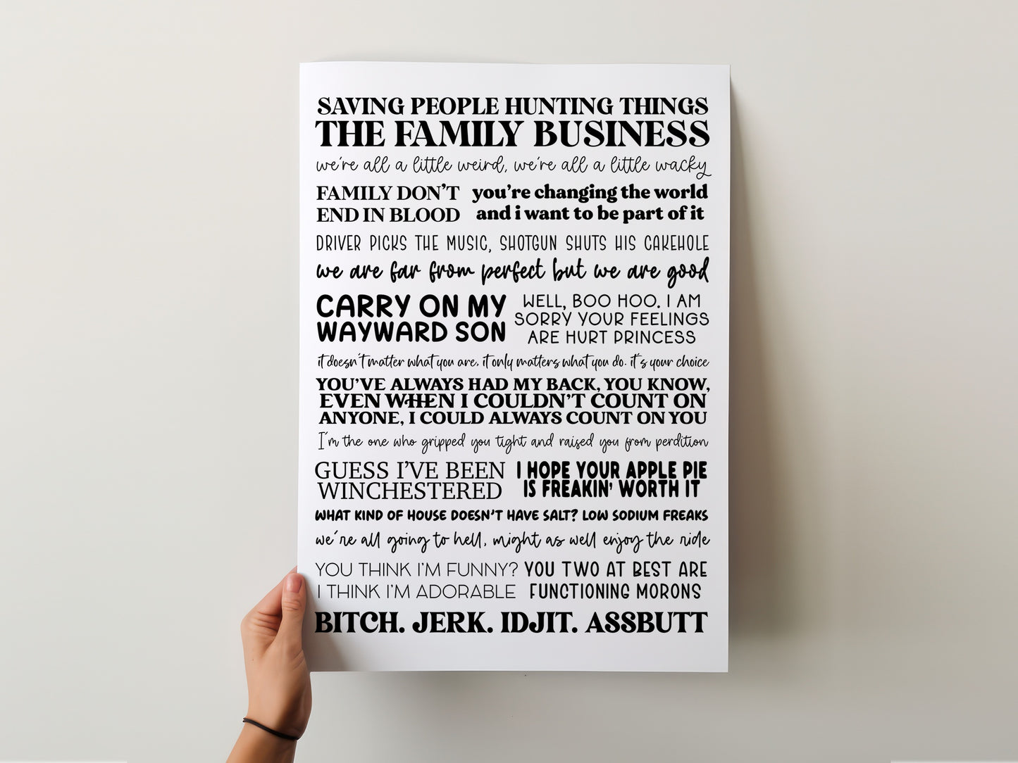 Supernatural Quotes Print