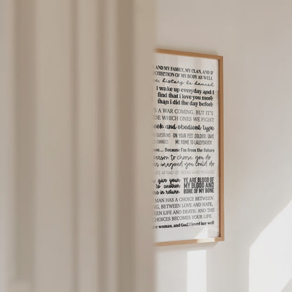 Outlander Quotes Print