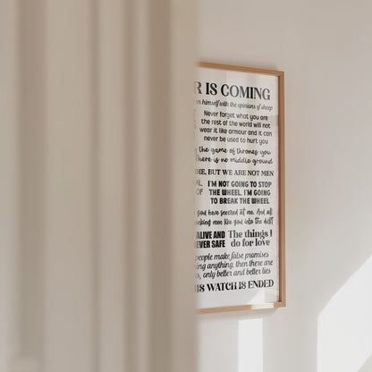 Game of Thrones Quotes Print
