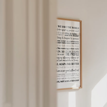 Criminal Minds Quotes Print