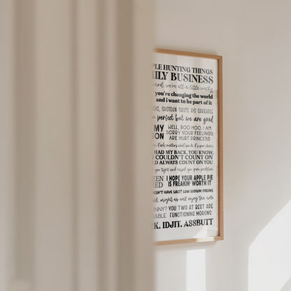 Supernatural Quotes Print