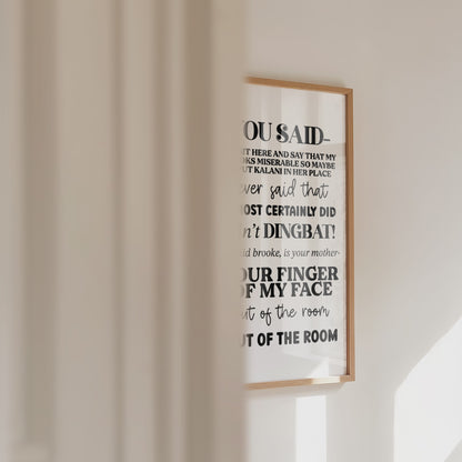 Dance Moms - Kelly & Abby Quote Print