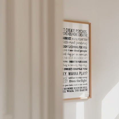 Iconic Horror Movie Quotes Print