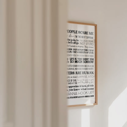 American Horror Story Quotes Print